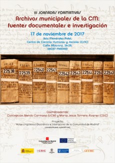 III Jornadas Formativas: "Archivos municipales de la CM: fuentes documentales e investigación"