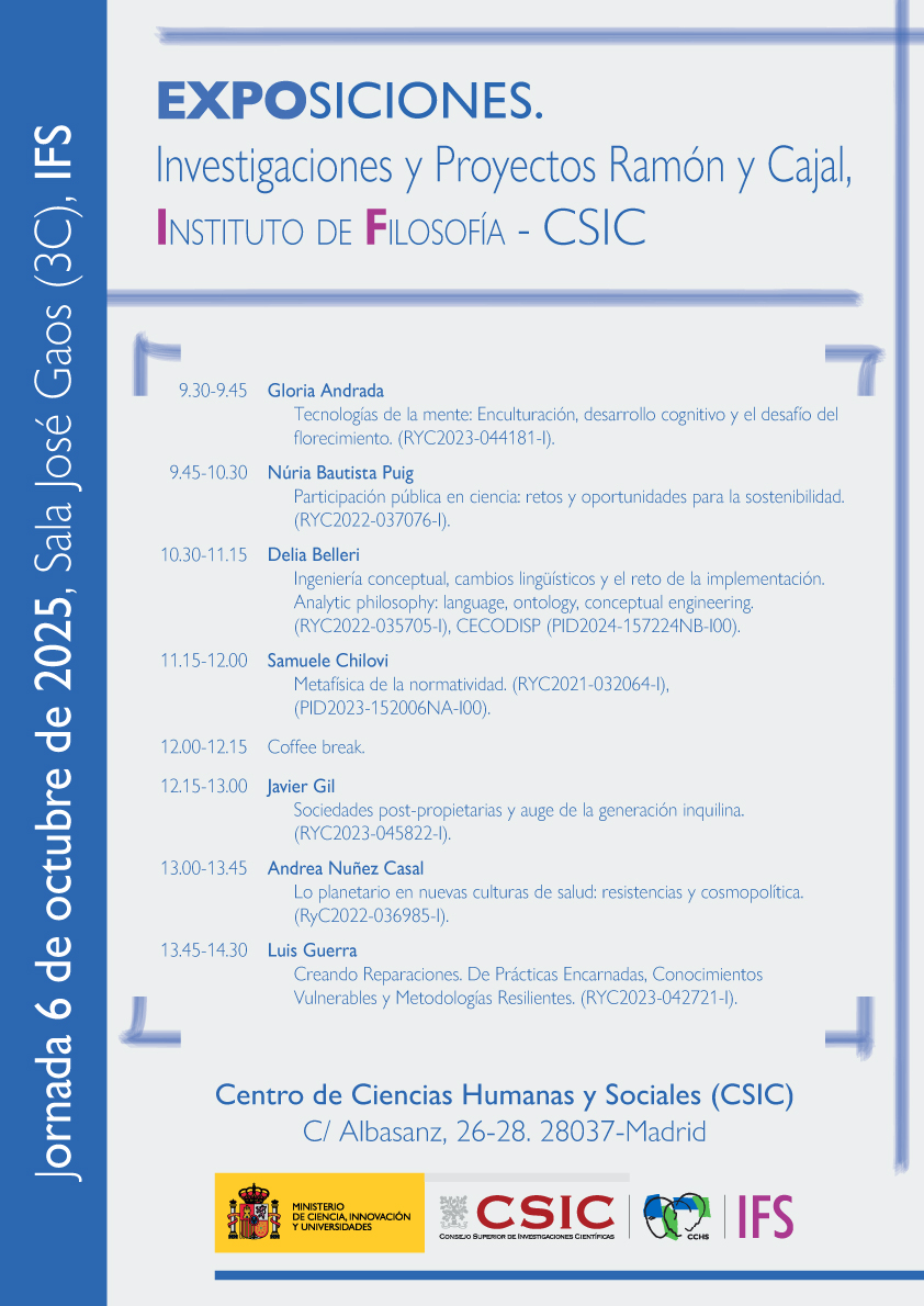 Exposiciones de Investigaciones y Proyectos Ramón y Cajal del Instituto de Filosofía (IFS-CSIC)
