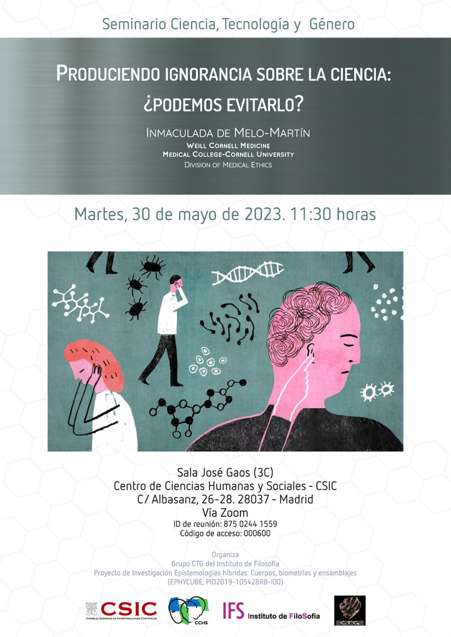 Seminario Ciencia, Tecnología y Género: "Produciendo ignorancia sobre la ciencia: ¿podemos evitarlo?"