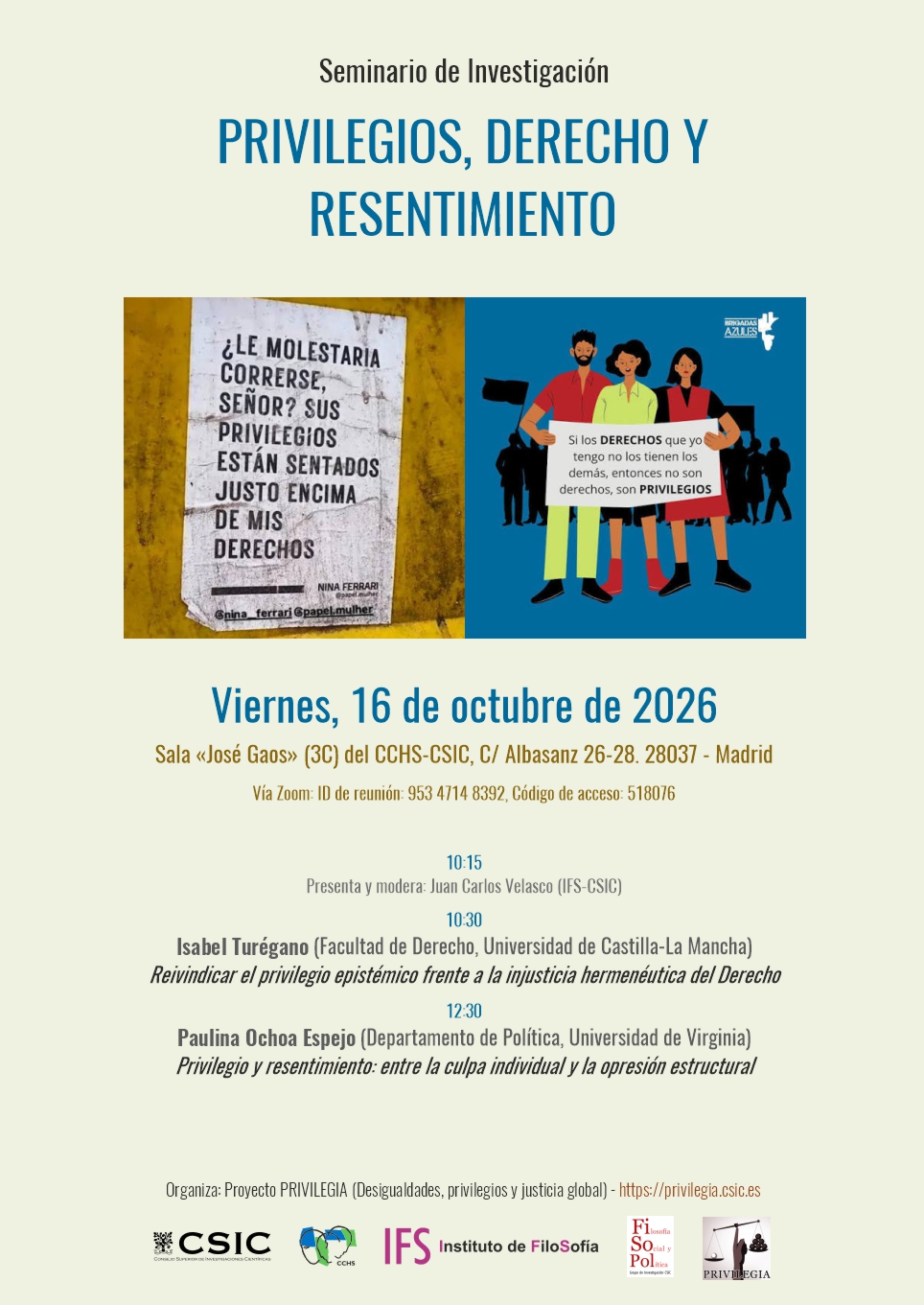 Seminario de investigación "Privilegios, derecho y resentimiento"
