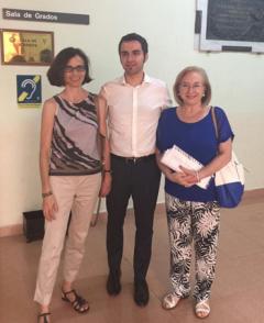 Foto: De izda. a dcha., María Bordons, Adrián Arias y Mª Purificación Galindo