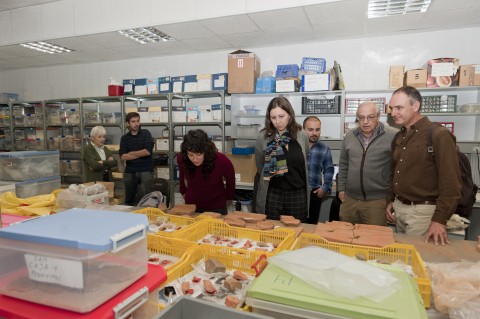 Los visitantes en el Laboratorio de arqueobiología (Arqbio)