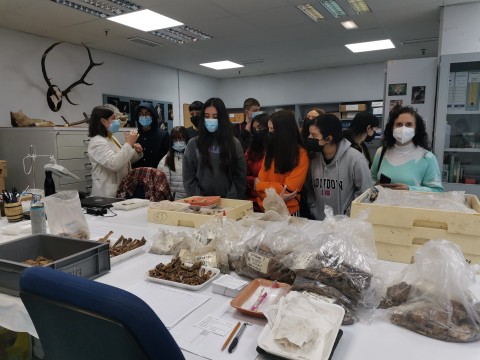 IES Mariano de Larra en el laboratorio de arqueobiología el 21 de febrero de 2022