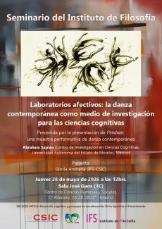 Seminario del IFS: "Laboratorios afectivos: la danza contemporánea como medio de investigación  para las ciencias cognitivas"