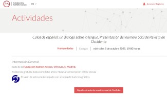 Calas de español: un diálogo sobre la lengua. Presentación del número 533 de Revista de Occidente