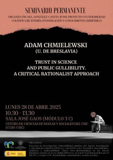 Seminario permanente "Trust in Science and Public Gullibility. A critical Rationalist Approach"