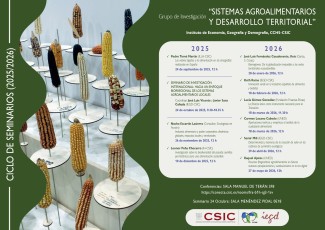 Programación del ciclo de Seminarios del Grupo de Investigación de Sistemas Agroalimentarios y Desarrollo Territorial 2025-2026