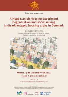 Seminario online URBS: "A Huge Danish Housing Experiment Regeneration and social mixing  in disadvantaged housing areas in Denmark"