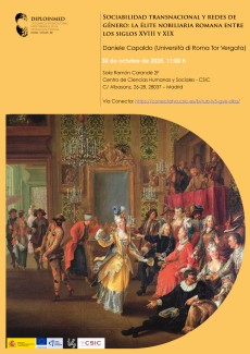 Seminarios DIPLOINMED: “Sociabilidad transnacional y redes de género: la élite nobiliaria romana entre los siglos XVIII y XIX”
