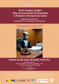 Seminario GEA (Grupo de Ética Aplicada): "Extra Hungry Judges:  Why AI Automation Exacerbates a Problem it Purports to Solve"