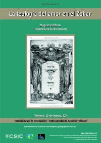 Conferencia: "La teología del amor en el Zohar"
